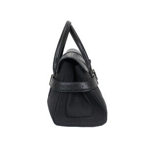 Gucci Leather Handbag Double Black Canvas GG